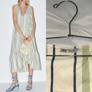 Zara Dress with Green and Blue Stripes